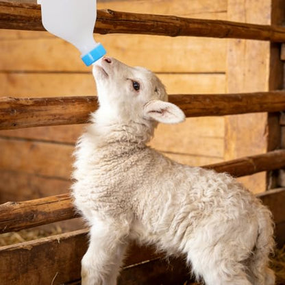 2PCS 800ml Lamb Feeding Bottle Goat Feeder Bottles Hang Upside Down Livestock Drinking Bottles for Goat Lamb Fawns Farm Livestock Supplie with Measurements