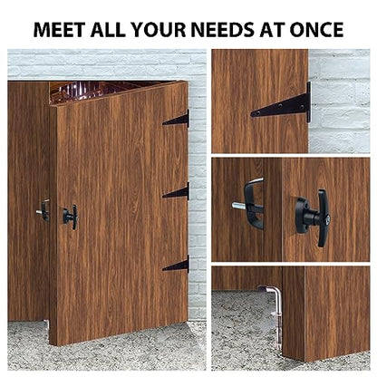 Shed Door Hardware Kit with Hinges, Latch, Lock, and Handle - Complete Gate Hardware Set for Your Shed Door - size: 5.5 inch-BIG-L
