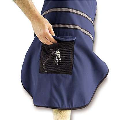 Casual Canine Fleece-Lined Reflective Dog Jacket for Safety, Blue - Medium - color: Navy, size: Medium