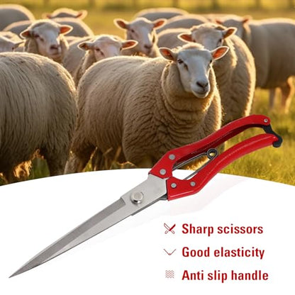 Sheep Shears Manual Stainless Steel Spring Loaded Wool Clipping Scissors