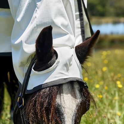 WeatherBeeta ComFiTec Sweet Itch Shield Fly Sheet Combo, White/Charcoal, 78" - size: 78"