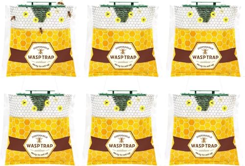6 Pack Disposable Wasp Traps Outdoor Hanging, Bee Bags Traps for Outside - size: 6 Pack-A2