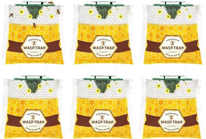 6 Pack Disposable Wasp Traps Outdoor Hanging, Bee Bags Traps for Outside - size: 6 Pack-A2