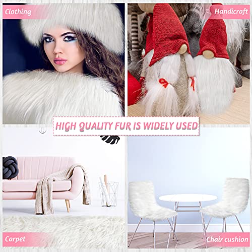 Tatuo 60 X 18 Inch White Fake Fur Fabric for Crafts Sewing DIY - color: White, size: 60 x 18 Inch