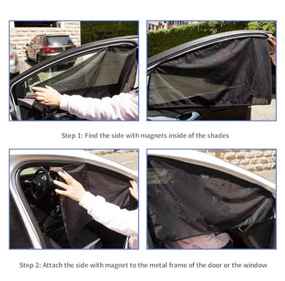 Aokway Car Side Window Sunshades, Driver Car Window Screen Mesh, Universal Fit for Camping and UV Protection (Black, Front Side 2pcs) - color: black, size: Front Side 2Pcs