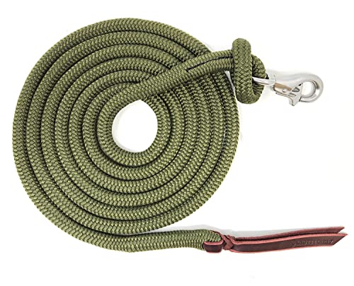 12FT Lead Rope with SS Snap - color: Olive Green, size: 12 FT