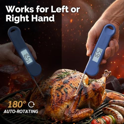 0.5 Sec Instant Read Grill Meat Thermometer Digital Food Cooking BBQ, Blue - color: Blue