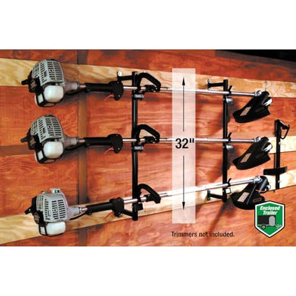 Buyers Products LT12 Landscape Trimmer Edger Locking Rack for Enclosed Trailers & Walls, Made In The USA, Holds 3 Yard Lawn Weed Whackers Tools, Trimmer Holder for Landscape Trailers