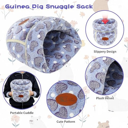 YUEPET Guinea Pig Bed, Warm Fleece Cuddle Cave, Purple Heart - color: Purple Heart, size: 1PCS