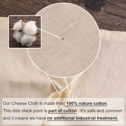 6 Pcs Cheese Cloths, 20x20 Inch, 100% Unbleached Cotton, Grade 100 Reusable Cheese Cloth With Fabric Fine Mesh Cloth, Reusable Muslin Cheesecloth for Straining, Juicing, Cooking, Baking - color: 6 Pcs