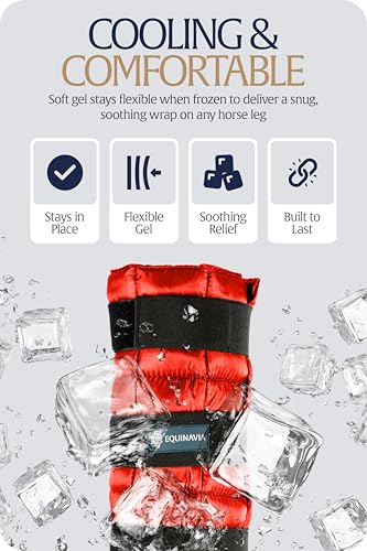 Equinavia Cool Relief Therapy Equine Ice Boots for Horses-Gel Cooling Wraps - color: Red