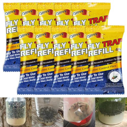 10 Pack Fly Trap Bait Refills, 10x30g Magnet Biting Attractant for Outdoor - size: 10 pack