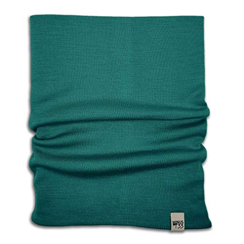 100% Merino Wool - Midweight Neck Gaiter - Skiing Neck Warmer - Winter Face Mask - Multipurpose Headwear - color: Emerald Green