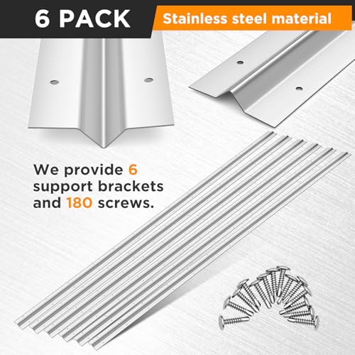 BreezeHug 6 Pcs 7ft Horse Stall Wall Stiffeners Stainless with 180 Screws | Steel for Horse Stall Side Walls and Partitions Easy Installation