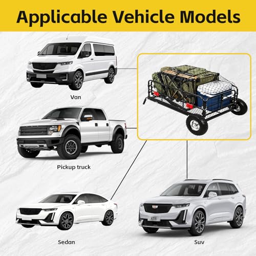 MaxxHal Hitch-N-Roll 2-in-1 Cargo Carrier & Push Cart - 400 lb Capacity Hitch Mount Steel Basket with 10" Flat Free Tires - Foldable Utility Rack for SUV, Truck, Camping & Ranch (50243) - style: Hitch-N-Roll Cargo Carrier