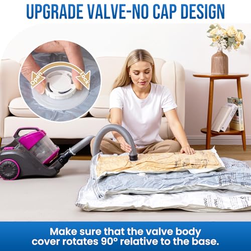 TAILI 8 Pack Vacuum Storage Bags, Jumbo Size (31×40 inch), Cream - size: 8 Jumbo