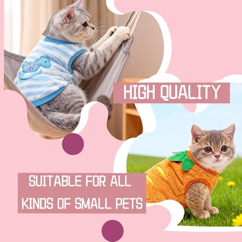 Ultra-Small Pet Winter Clothes, 4-Piece Luxuriously Soft Coral Fleece Set | XXS Size for Guinea Pigs, Rabbits, Ferrets, Tiny Chihuahuas (XXS: Fits pets 1-2 lbs) - size: xxs