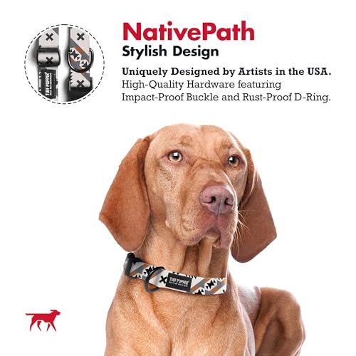 Tuff Pupper Premium Adjustable Dog Collar for Small Boy & Girl Dogs, Stylish Pattern Collars Designed in USA, Quick Release Buckle, NativePath Print, Small (0.7 Inch Wide x 8-12 Inch Neck) - color: NativePath, size: Small