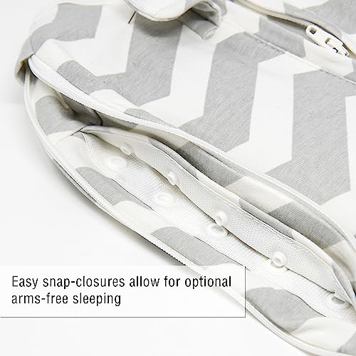 Woombie Grow with Me Baby Swaddle, Convertible Swaddle Fits Babies 0-9 Months, Expands to Wearable Blanket for Babies up to 18 Months, Sleepy Grey Chevron - color: Sleepy Grey Chevron, style: Grow With Me