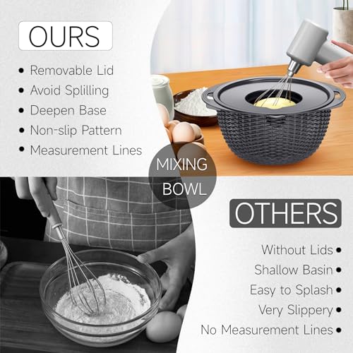 4-1 Colander with Lid Set - Rotatable Strainer With Bowl(Patented), Pasta Strainer with New Upgraded Graters, Strainer And Colanders, Fruit Cleaner, Veggie Wash, Apartment Kitchen Gadgets - Grey - color: Dark Gray