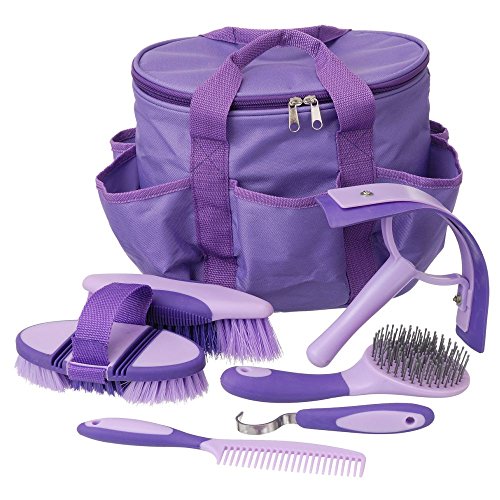 Tough1 Great Grip 6PC Brush Set With Bag Purple - color: Purple