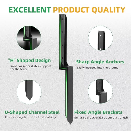 Fence Post Repair Kit, 8 Pack Heavy Duty Fence Post Stabilizer