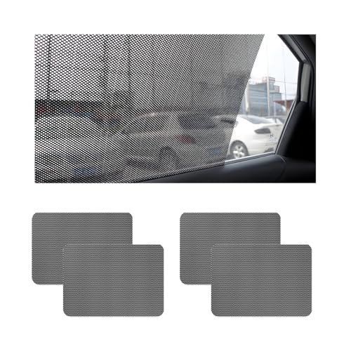 4 PCS Car Side Window Sunshade, Sun Blocking Static Cling Films Stickers Auto Sunshade, Reusable Block UV Rays Heat Insulation Privacy Protector Car Film for Most Vehicles