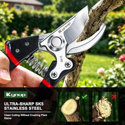 Kynup Pruning Shears for Gardening, Garden Shears Heavy Duty - style: Modern Black