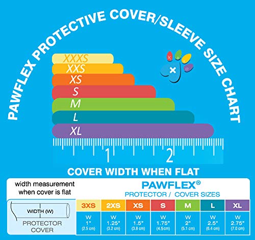 PawFlex Protective Sleeve Tubular Cover - Bandages - for Dogs Cats & Other Pets First Aid Wound Care Non-Adhesive Disposable Breathable Water Resistant 7 Strips (yields 14-21 Covers) (Small 12pk) - size: Small 12pk