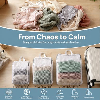Mesh Laundry Bags 3-Pack for Delicates, Large/Medium/Small