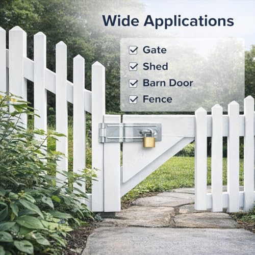 6 Inch Heavy Duty Safety Hasp Lock, 2Pk Thick Steel Barn Latch - color: Zinc Plated, size: 6 Inch