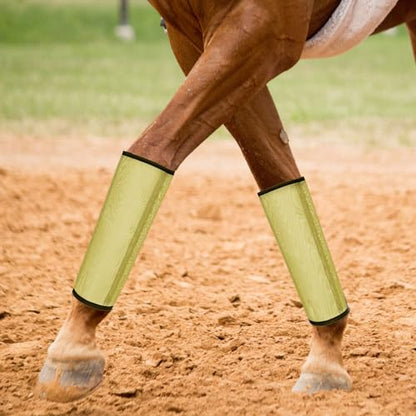 Jexine 8 Pcs Mesh Fly Boots for Horse - color: Grass Green Light Yellow