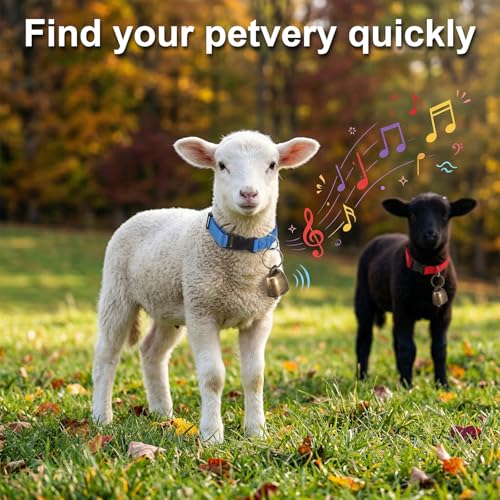 MAQUITA 12 Pack Goat Collars with Bells - Adjustable Nylon Collar Set with Antique Copper Bells for Sheep, Lambs, Small Farm Animals (4 Colors)
