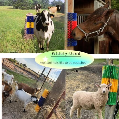 2PCS Livestock Scratching Brush Goat Scratching Post Horse Brush - color: Blue 2