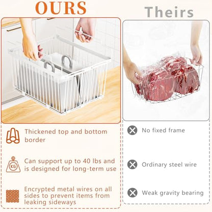 Large Freezer Organizer Bins for 5 to 9 Cu.Ft,3Pack , Leak-Proof Bottom