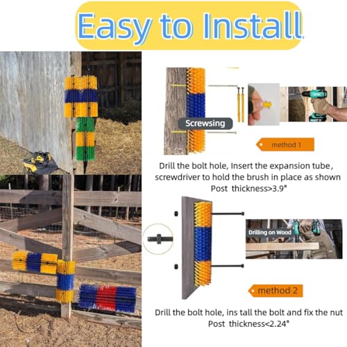 Livestock Scratching Brush Goat Donkey Cow Horse Cattle Itch Scratcher Post - color: Yellow