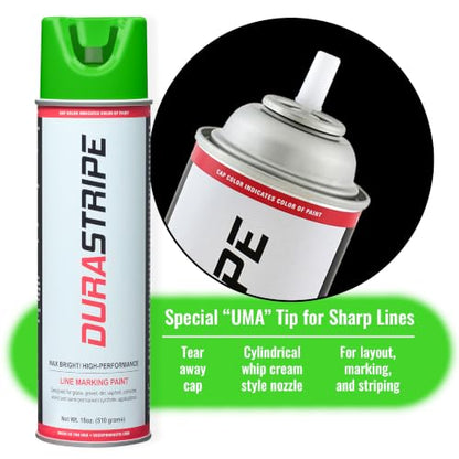 Inverted Utility Marking Spray Paint 18oz (Florescent Green) - color: Florescent Green