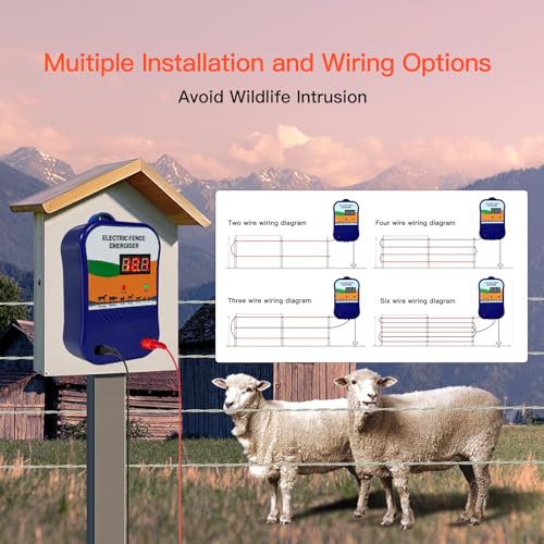1.5 J Electric Fence Charger, Energizer for Cattle Bear Horse