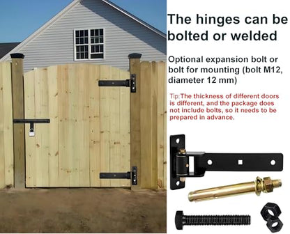 13" Heavy Duty Gate Hinges,900 Lbs Capacity,180° or 90° Smooth Open