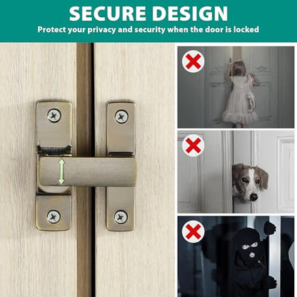 Mooche Sliding Barn Door Lock, 90/180 Degree Flip Door Lock Latch, Cyan - color: Cyan