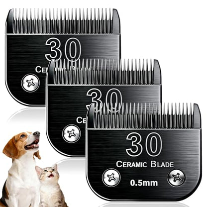 3Pack Dog Grooming Blades Replacement for Andis Dog Clpper 5FC Blades - size: Black(30)