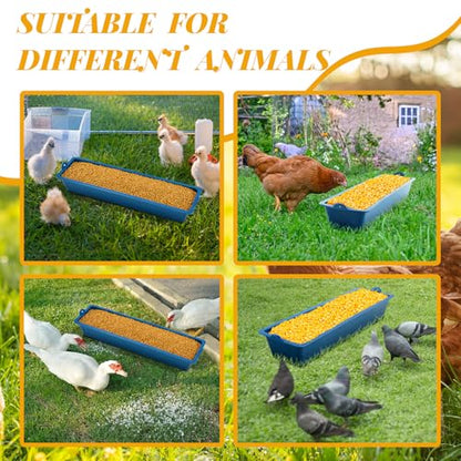 Maxdot 6 Pack Chicken Feeder Trough Removable Plastic Poultry Feeding Equipment Bucket for Chick Quail Duck Pigeons Removable Hanging Chicken Feed Trough, 16.5" Length
