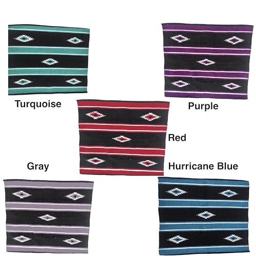Majestic Ally 36"x34" Navajo Design Acrylic Saddle Blanket for Horses - 2.4 lbs (Red and Black) - color: Red and Black