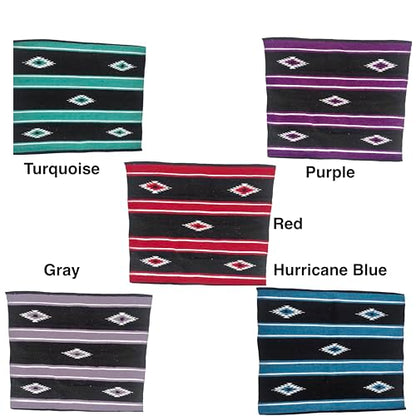 Majestic Ally 36"x 34" Navajo Design Acrylic Saddle Blanket -2.4 lbs (Purple and Black) - color: Purple and Black