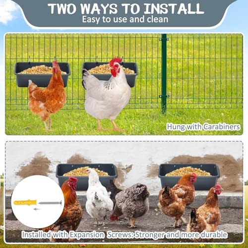 Wenqik 10 Pack Chicken Feeder,5 Quart Hanging Goat Waterer,Dark Gray - color: Dark Gray