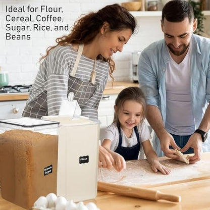 2 PC (8.5L/ 287 Oz) Extra Large Flour Sugar Storage Containers with Lids - color: Black