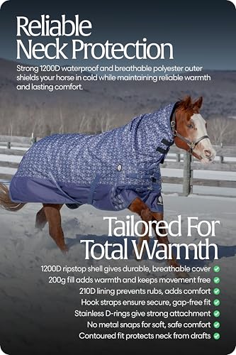Equinavia Arktis Turnout Neck Cover 200g | 1200D - Skipper Blue - M - color: Skipper Blue, size: M