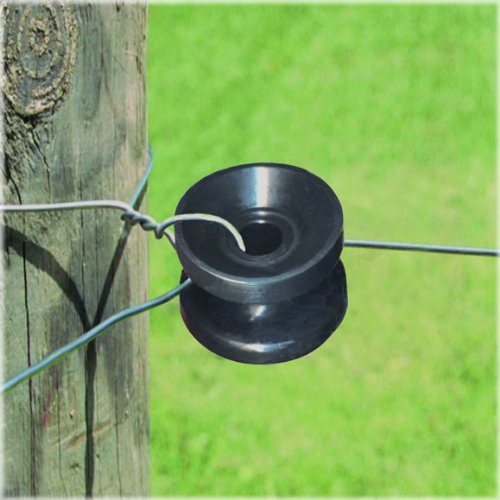 Zareba Donut Corner Insulator for Electric Fencing - ICDB-Z - Black, 10 Pack - 5000 lb Tensile Strength - Durable Construction - Use with Wire, Polytape, Polyrope - Includes 10 Insulators - size: 1 Bag