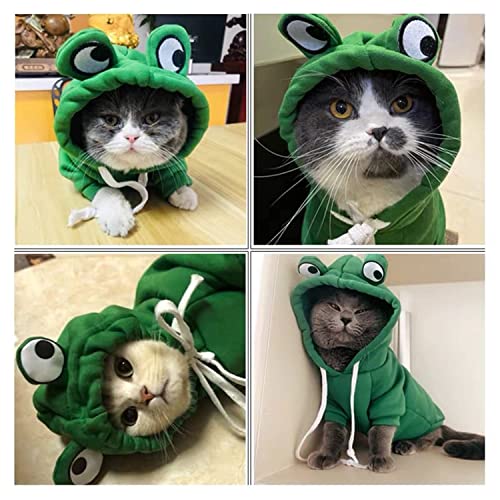 Warm Dog Pet Winter Clothes Cute Frog Shape Dogs Coat Hoodie, Green,L - color: Green Frog, size: L