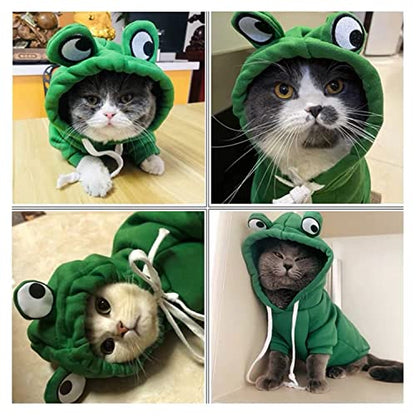 Warm Dog Pet Winter Clothes Cute Frog Shape Dogs Coat Hoodie, Green,L - color: Green Frog, size: L